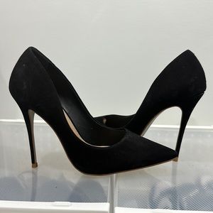 Women’s black suede stiletto